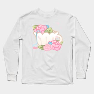 Floral vintage teacup Long Sleeve T-Shirt